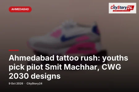 Ahmedabad tattoo rush: youths pick pilot Smit Machhar, CWG 2030 designs
