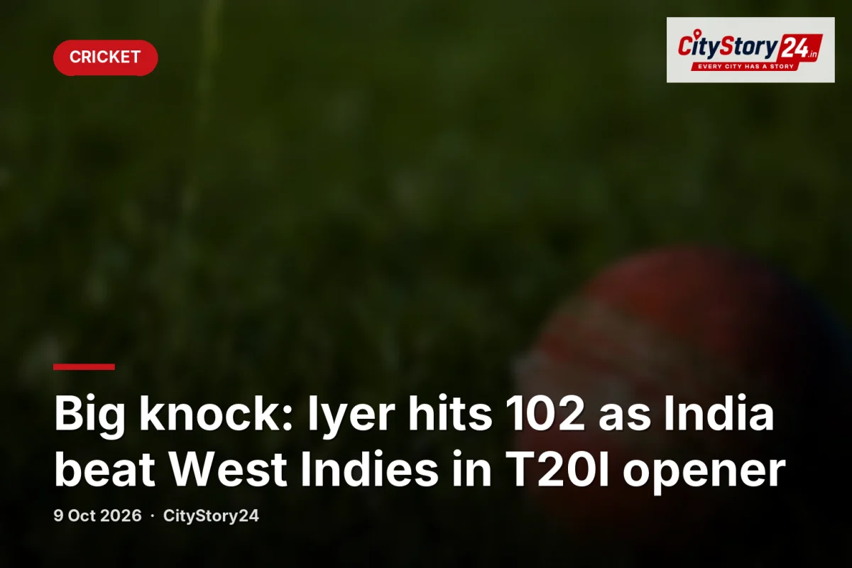 Big knock: Iyer hits 102 as India beat West Indies in T20I opener