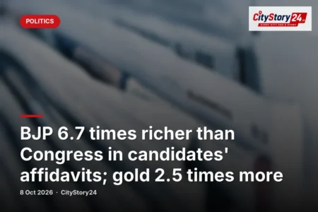 BJP 6.7 times richer than Congress in candidates' affidavits; gold 2.5 times more