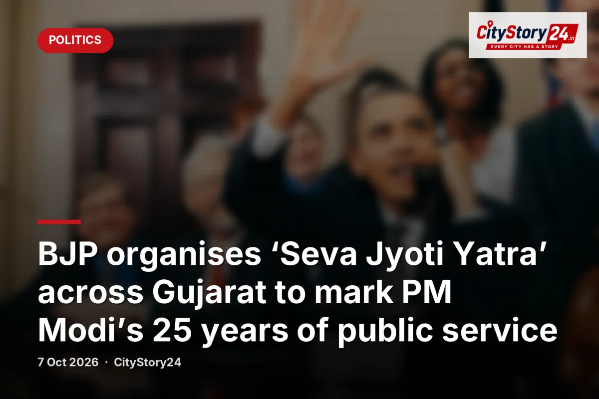 BJP organises ‘Seva Jyoti Yatra’ across Gujarat to mark PM Modi’s 25 years of public service