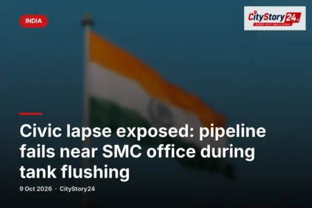 Civic lapse exposed: pipeline fails near SMC office during tank flushing
