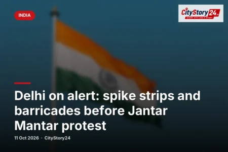 Delhi on alert: spike strips and barricades before Jantar Mantar protest