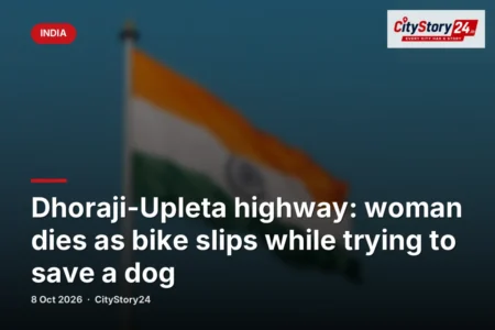 Dhoraji-Upleta highway: woman dies as bike slips while trying to save a dog
