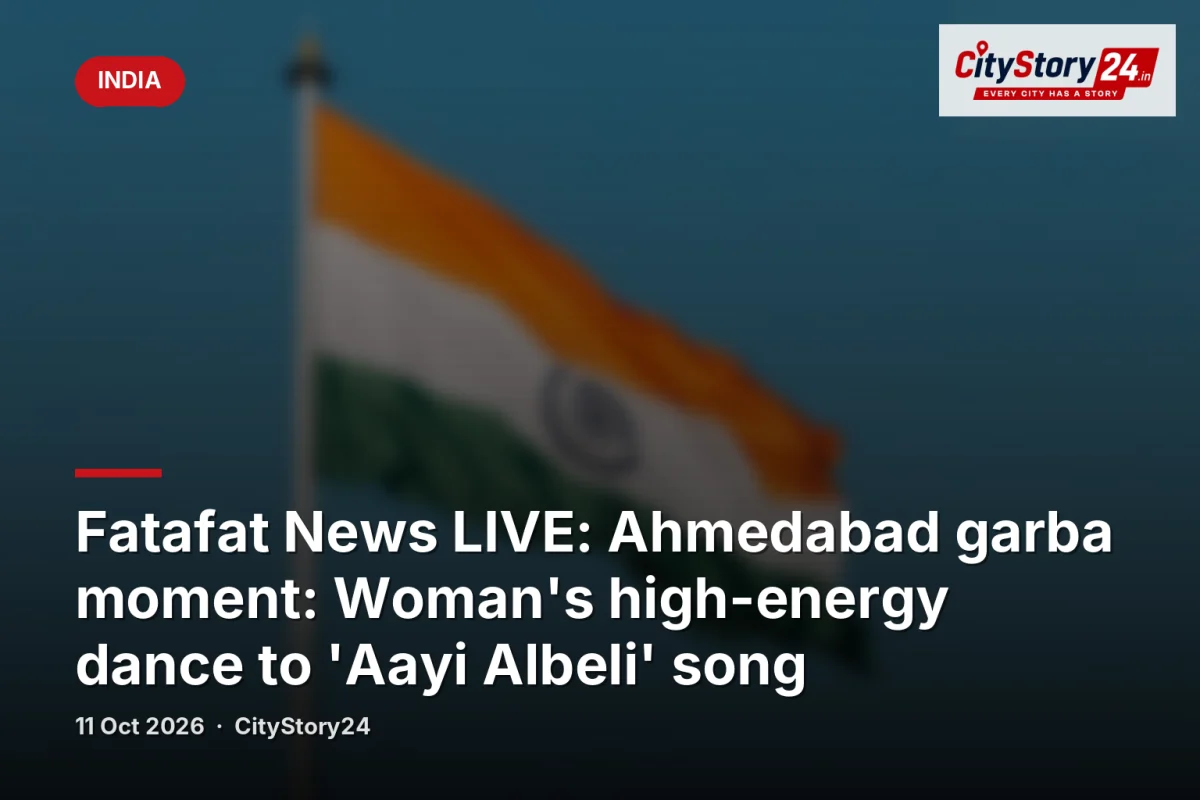 Fatafat News LIVE: Ahmedabad garba moment: Woman's high-energy dance to 'Aayi Albeli' song