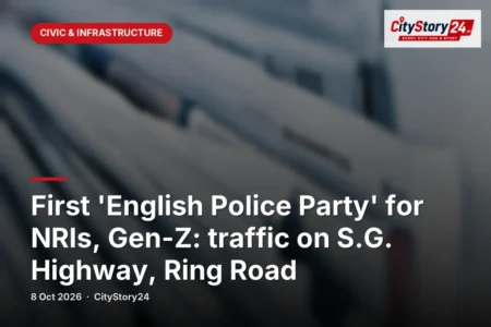 First 'English Police Party' for NRIs, Gen-Z: traffic on S.G. Highway, Ring Road