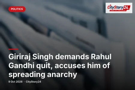 Giriraj Singh demands Rahul Gandhi quit, accuses him of spreading anarchy