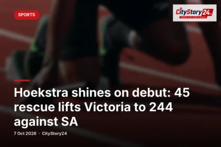 Hoekstra shines on debut: 45 rescue lifts Victoria to 244 against SA