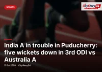 India A in trouble in Puducherry: five wickets down in 3rd ODI vs Australia A