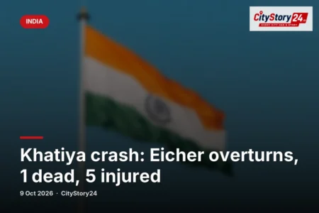 Khatiya crash: Eicher overturns, 1 dead, 5 injured