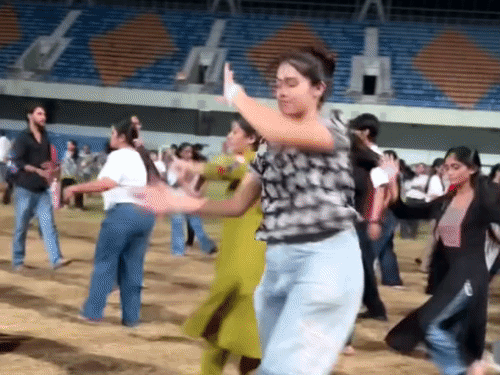 Ahmedabad garba lovers ready to groove this Navratri: Youth practise garba with model Nandini Golani