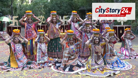 Garba celebration before Navratri in Ahmedabad, Panghat Group did spectacular costume rehearsal