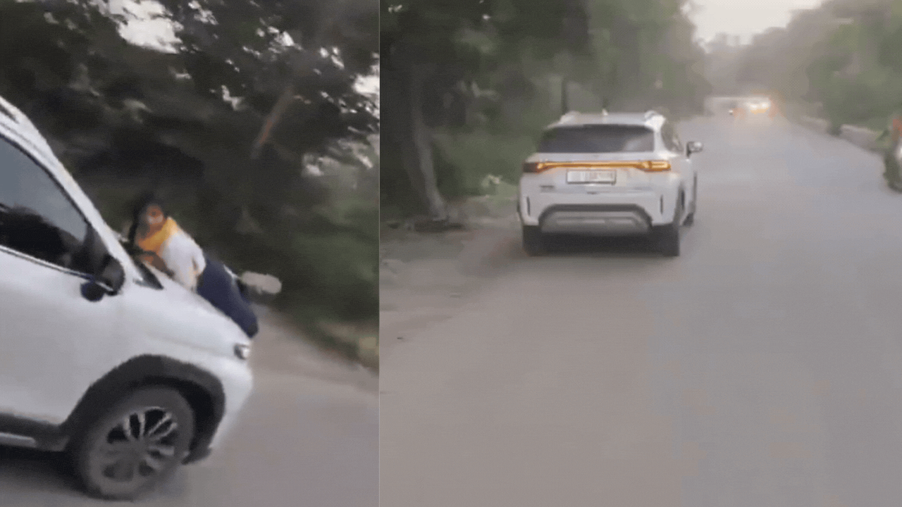 Watch: Woman catches husband with lover, clings to car as he tries to kill her
