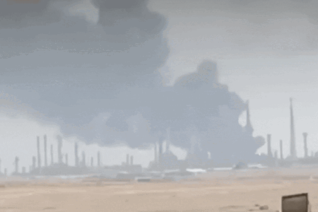 Watch: Massive fire at Saudi Aramco sites targeted in Houthi missile, drone strikes