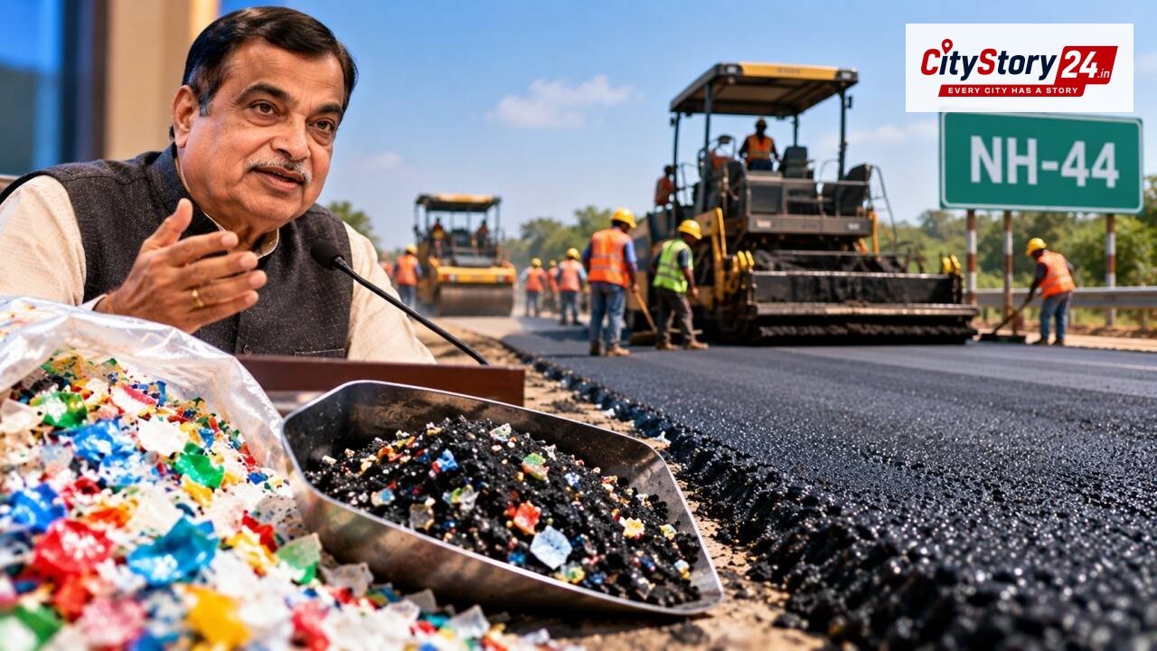 Gadkari backs IIT tech; waste plastic used in bitumen for NH-44 for first time