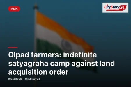 Olpad farmers: indefinite satyagraha camp against land acquisition order