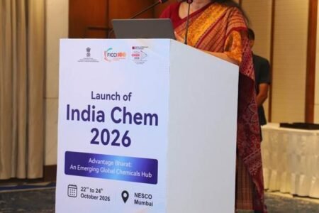 Union Minister of State for Chemicals and Fertilizers Anupriya Patel Launches 14th Edition of India Chem 2026