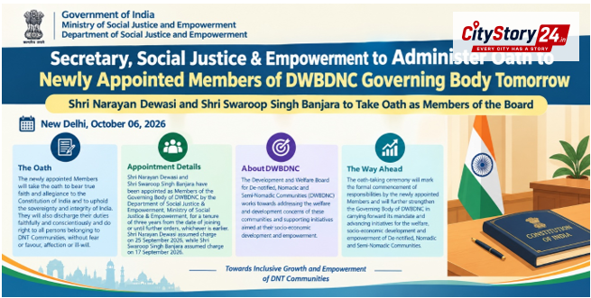 Shri Sudhansh Pant, Secretary, MoSJE to Administer Oath to Newly Appointed Members of DWBDNC Governing Body Tomorrow