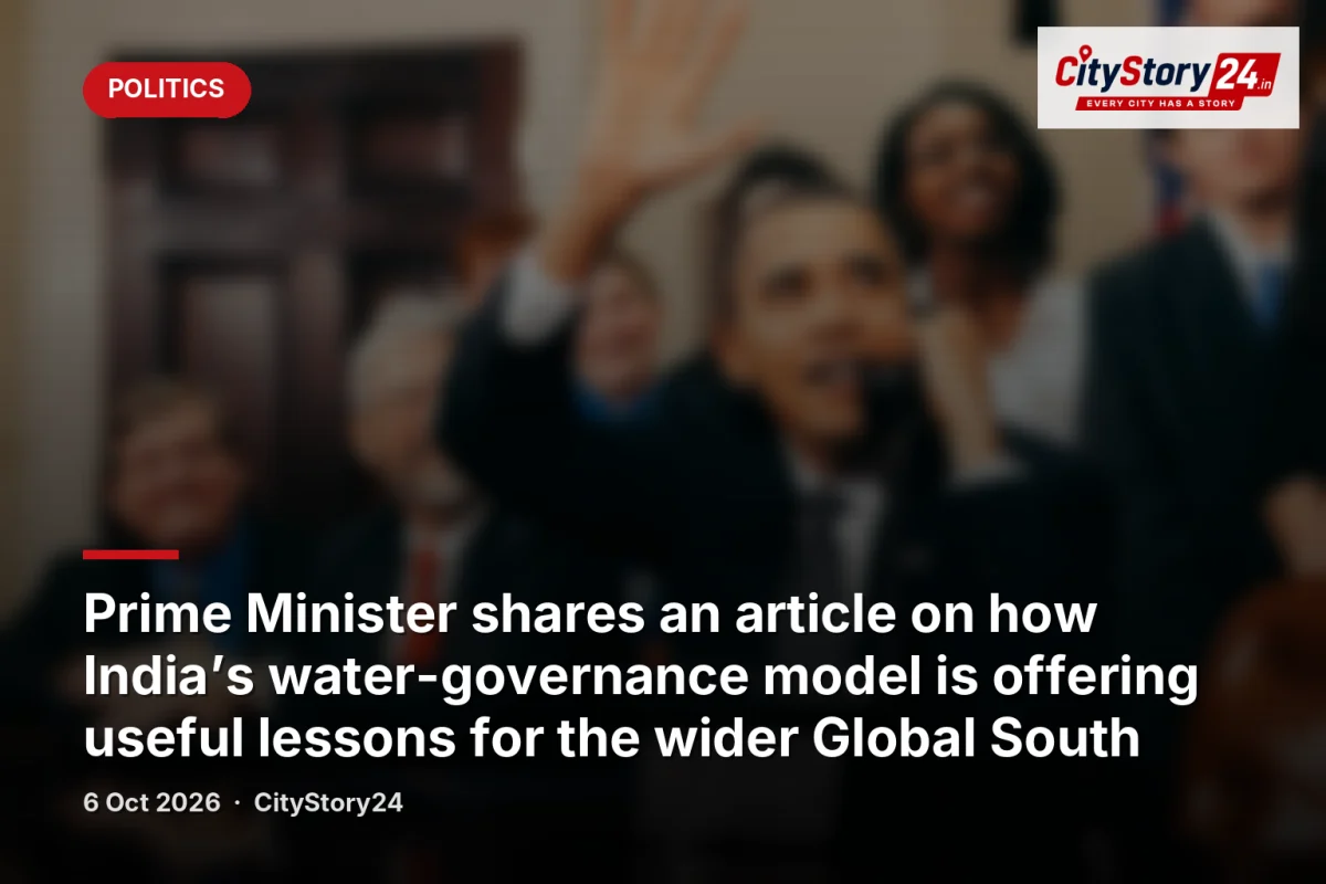 Prime Minister shares an article on how India’s water-governance model is offering useful lessons for the wider Global South