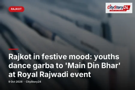 Rajkot in festive mood: youths dance garba to 'Main Din Bhar' at Royal Rajwadi event