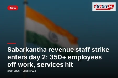 Sabarkantha revenue staff strike enters day 2: 350+ employees off work, services hit