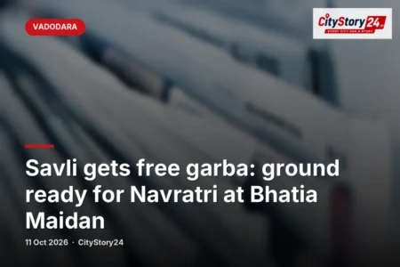 Savli gets free garba: ground ready for Navratri at Bhatia Maidan