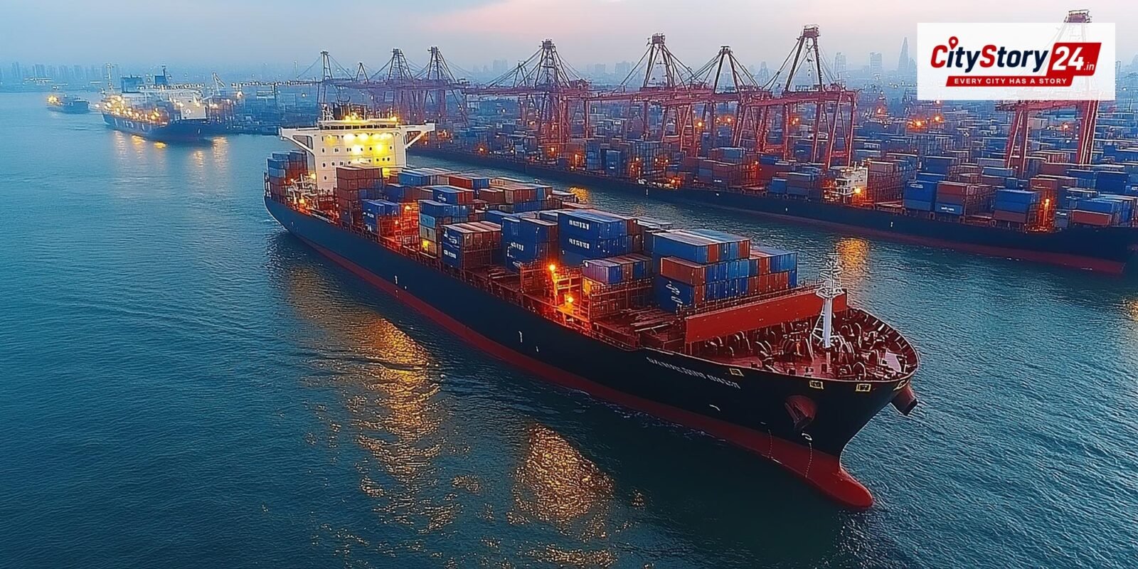 Representative image: container port cargo ships
