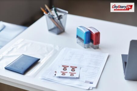 Representative image: passport visa documents desk