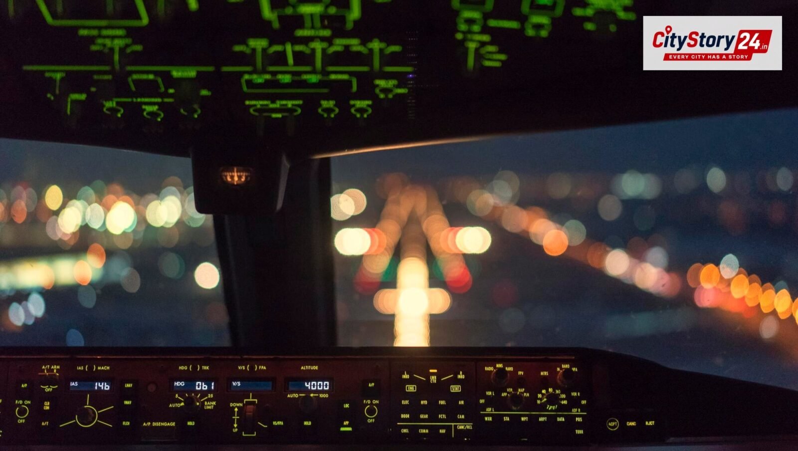 Representative image: airplane cockpit night
