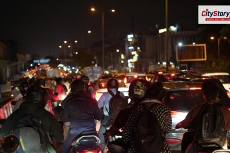 Representative image: traffic jam night road India
