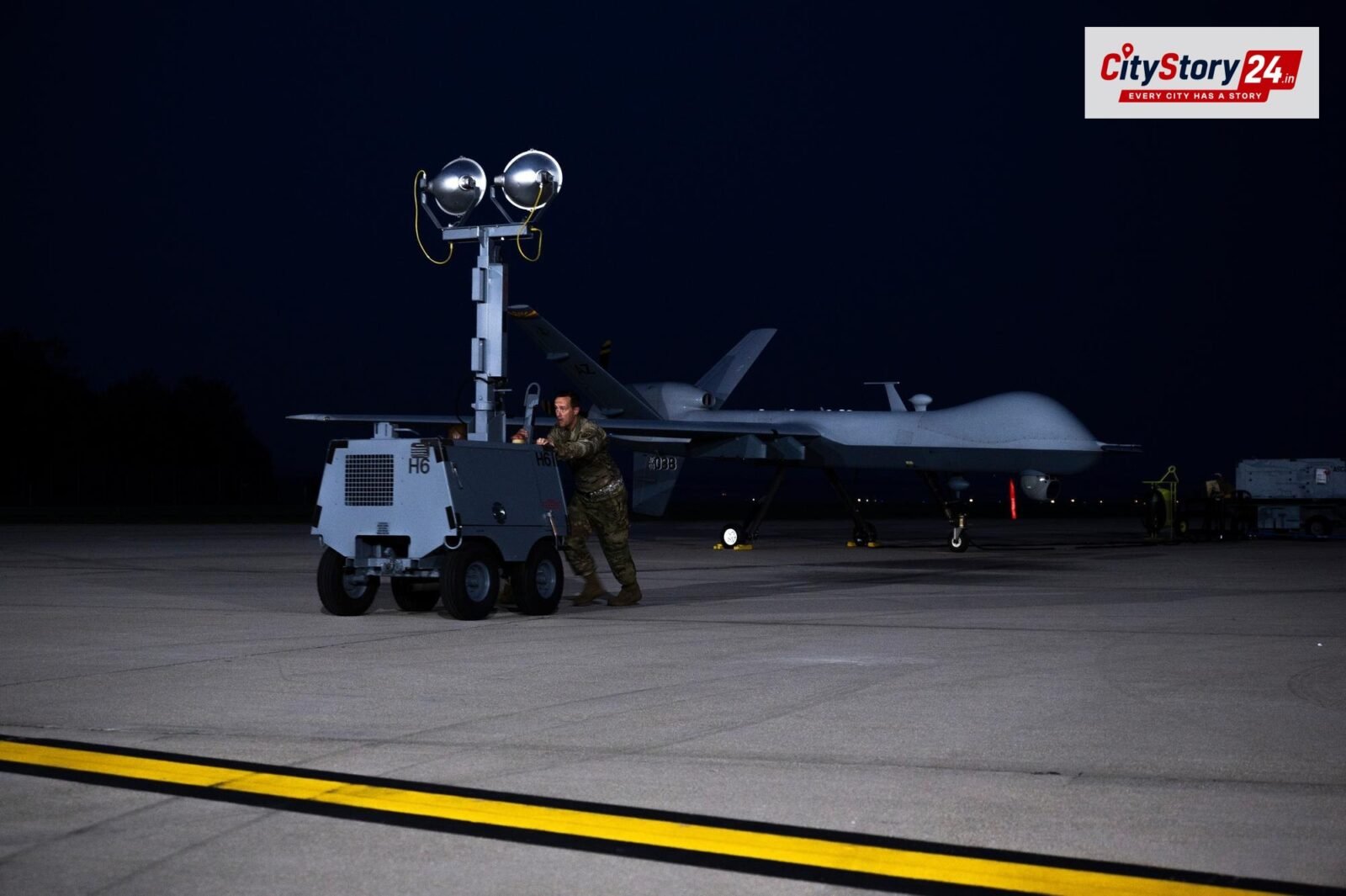 Representative image: police drone night surveillance