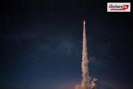 Representative image: missile launch night sky