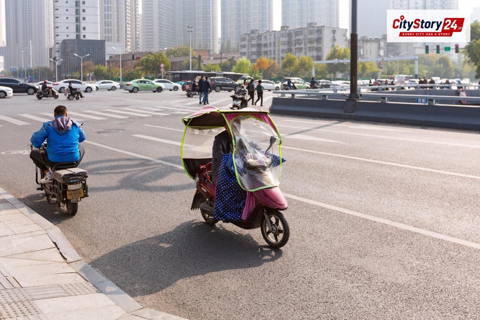 Representative image: two wheelers parked street India