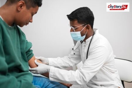 Representative image: doctor checking patient fever India