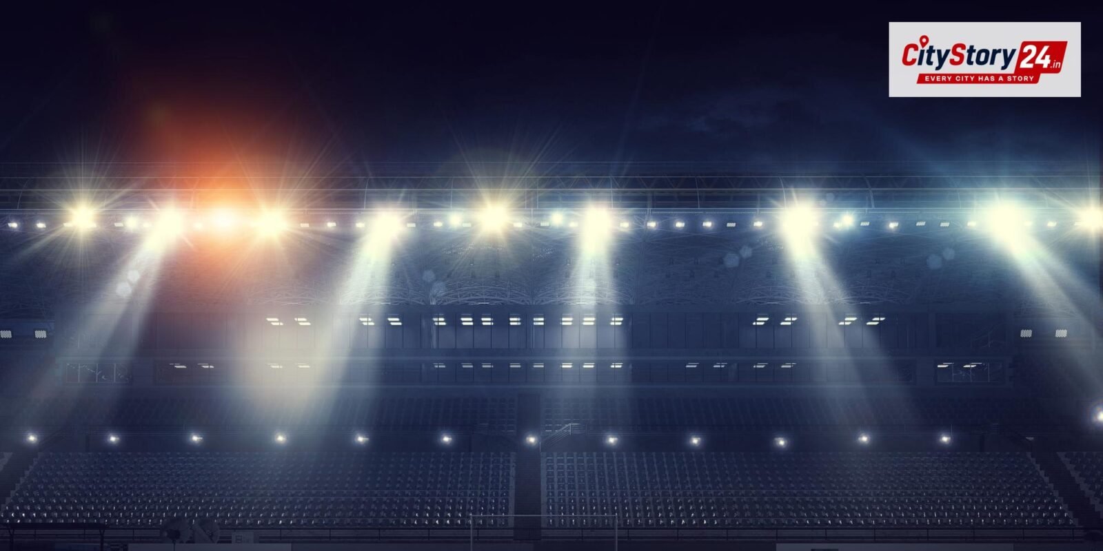 Representative image: football stadium floodlights night
