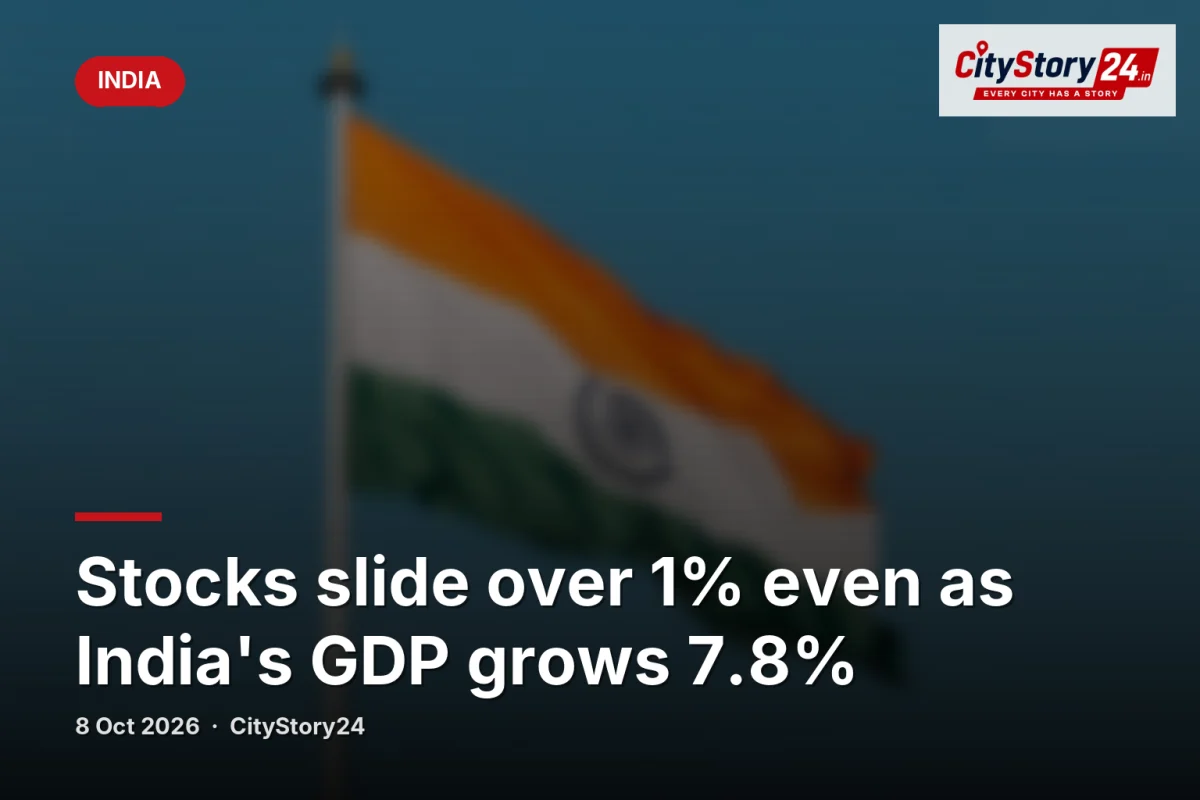Stocks slide over 1% even as India's GDP grows 7.8%