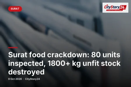 Surat food crackdown: 80 units inspected, 1800+ kg unfit stock destroyed