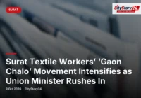Surat Textile Workers’ ‘Gaon Chalo’ Movement Intensifies as Union Minister Rushes In