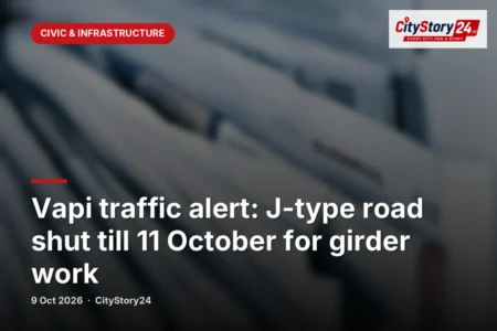 Vapi traffic alert: J-type road shut till 11 October for girder work