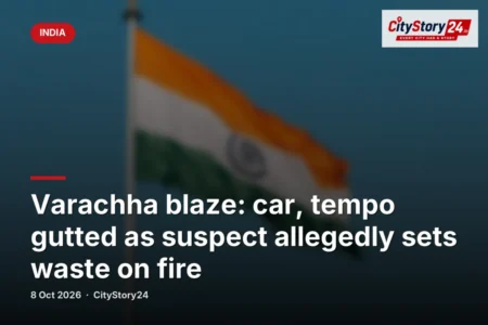 Varachha blaze: car, tempo gutted as suspect allegedly sets waste on fire